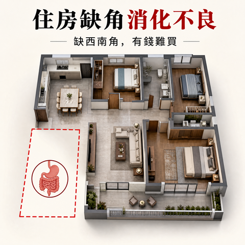 家居风水—住房缺角消化不良