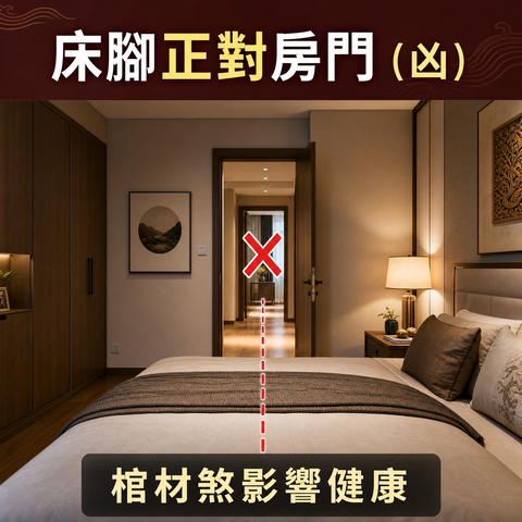 家居风水—床脚正对房门(凶)