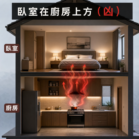 家居风水—卧室在厨房上方(凶)