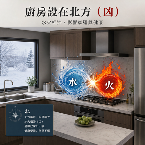 家居风水—厨房设在北方(凶)