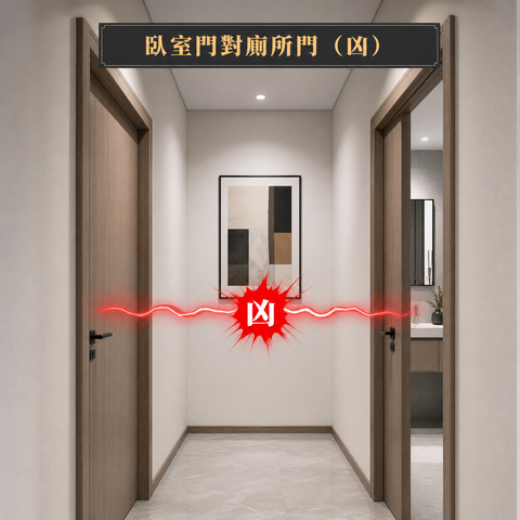 家居风水—卧室门对厕所门(凶)
