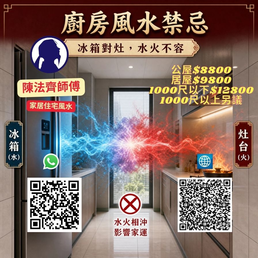 第 72 例 冰箱对灶(冰箱与炉灶相对)